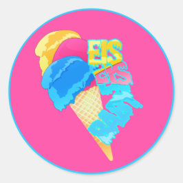 Pegatina Redonda Eis Eis Baby