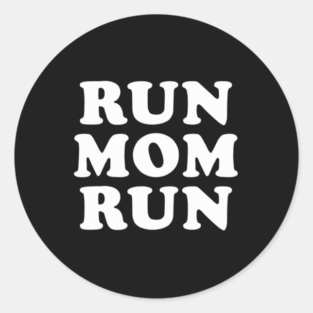 Pegatina Redonda Ejecutar mamá ejecutar maratón corriendo espectado (Anverso)