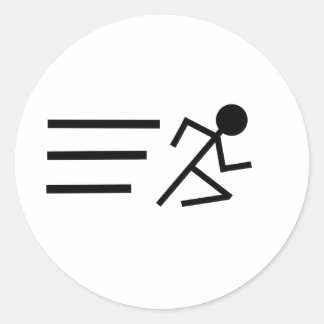 Pegatina Redonda Ejecutar Stickman
