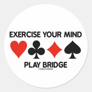 Pegatina Redonda Ejerce el puente de juego mental (Cuatro juegos de