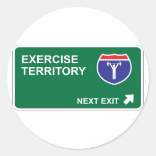 Pegatina Redonda Ejercer la siguiente salida