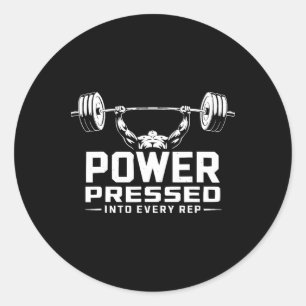 Pegatina Redonda Ejercicio de Press de Banca Culturismo Fitness Ent