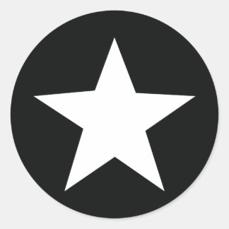 Pegatina Redonda ejército de iconos de estrella negra