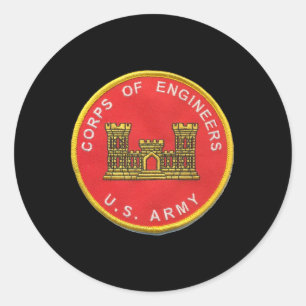 Pegatina Redonda Ejército de Ingenieros de Hockey de Cohete de Hiel