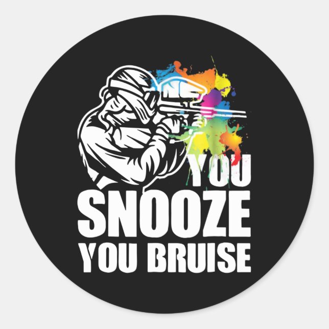 Pegatina Redonda ejército de paintball (Anverso)