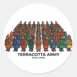 Pegatina Redonda EJÉRCITO DE TERracota