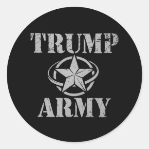 Pegatina Redonda Ejército de Trump 47º Presidente de EE. UU. Vintag