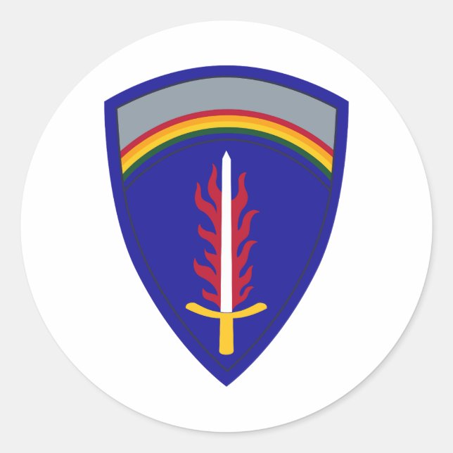 Pegatina Redonda Ejército Europa USAREUR (Anverso)