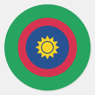 Pegatina Redonda Ejército militar de la bandera de Namibia redondea
