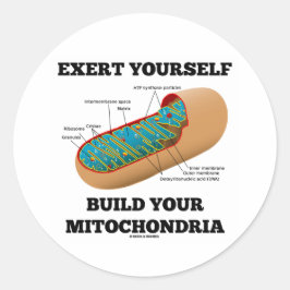 Pegatina Redonda Ejerza Tu Propia Construcción Mitochondria