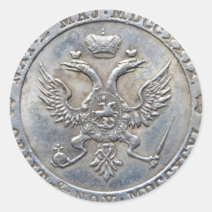 Pegatina Redonda Ekaterina II / Reina Catalina II, Rusia