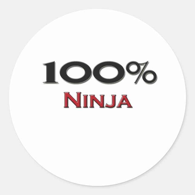 Pegatina Redonda El 100 por ciento Ninja (Anverso)