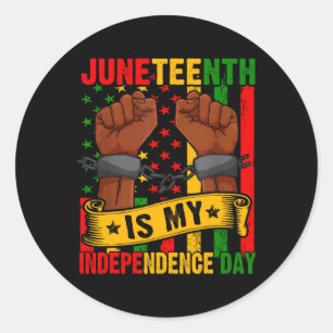 Pegatina Redonda El 10 de Junio Es Mi Día De Independencia Libre Is