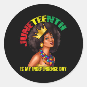 Pegatina Redonda El 11 de junio, Día de la Independencia, la mujer