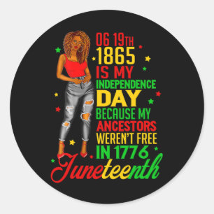 Pegatina Redonda El 11 de junio es mi Día de la Independencia Mujer