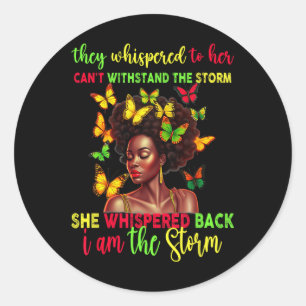 Pegatina Redonda El 11 de junio Melanin Chica Mujeres Negras Afro N