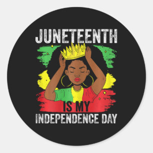 Pegatina Redonda El 12 de junio africano es mi día de la independen