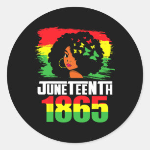 Pegatina Redonda El 18 de junio es mi independencia, 1865, mujeres