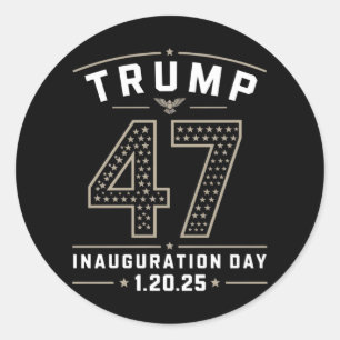 Pegatina Redonda El 20 de enero de 2025, el presidente Trump inaugu