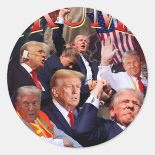 Pegatina Redonda El 4 De Julio De Trump Ama Por Siempre Al Presiden