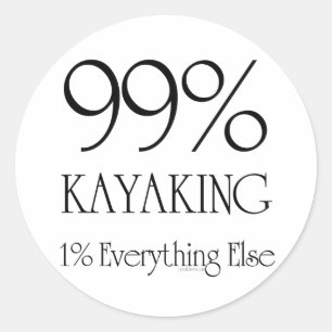 Pegatina Redonda El 99% Kayaking