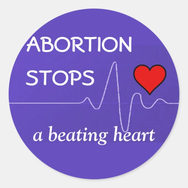 Pegatina Redonda El aborto para un corazón de derrota (Anverso)