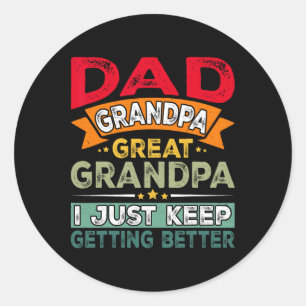 Pegatina Redonda El abuelo de papá retro es el gran abuelo que yo s
