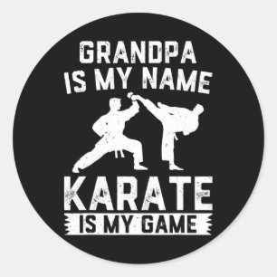 Pegatina Redonda El abuelo es mi nombre Karate es mi juego - Karate