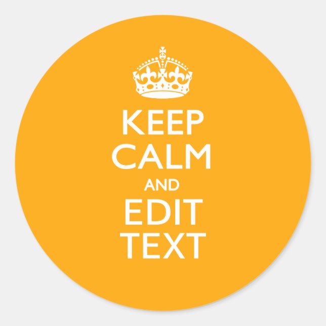 Pegatina Redonda El Acento Amarillo Del Tráfico Mantiene La Calma Y (Anverso)