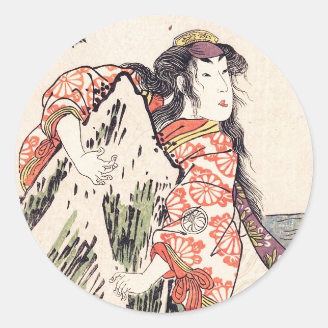 Pegatina Redonda El actor Segawa Kikunojo III en un rol femenino (Anverso)