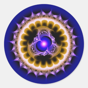 Pegatina Redonda El adorno digital redondo