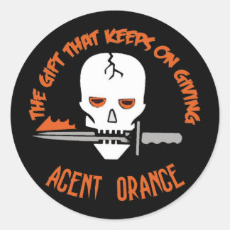 Pegatina Redonda El agente Naranja el regalo OSCURO