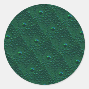 Pegatina Redonda El agua cae sobre el Metalizado verde