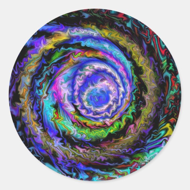 Pegatina Redonda El agujero de conejo (Anverso)