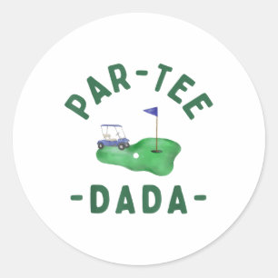 Pegatina Redonda El Agujero De Par Tee Dada En Un Campo De Golf Que