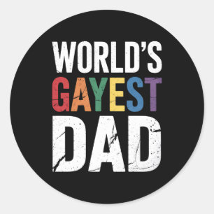 Pegatina Redonda El aliado del orgullo gay del más gay del mundo