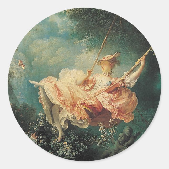 Pegatina Redonda EL amarillo azul verde giratorio (Anverso)