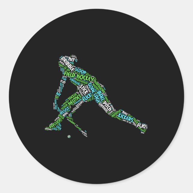 Pegatina Redonda El Amor Al Hockey Sobre Campo (Anverso)