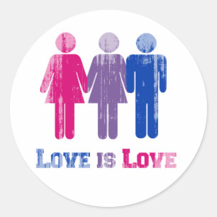 Pegatina Redonda El amor bisexual es amor afligido