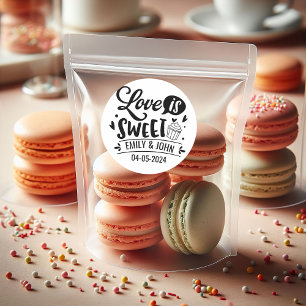 Pegatina Redonda El amor elegante es la caligrafía dulce Corazón