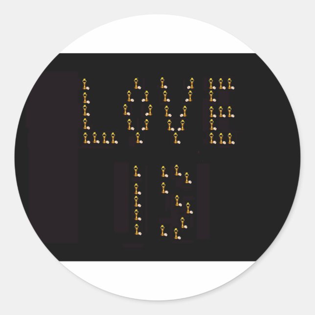 Pegatina Redonda El amor es (Anverso)