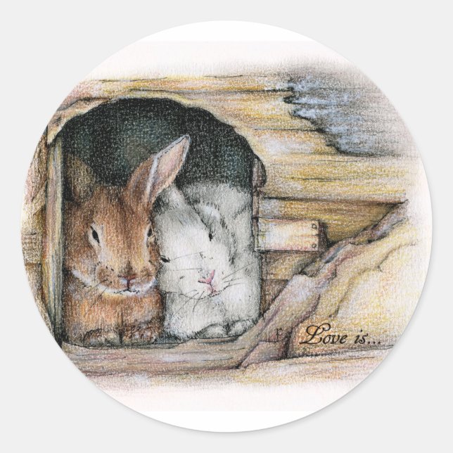 Pegatina Redonda El amor es... (Anverso)