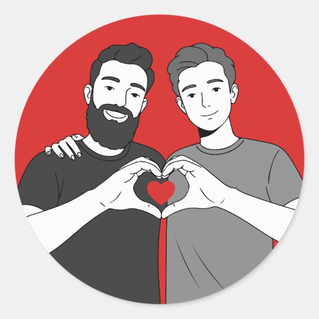 Pegatina Redonda El amor es amor. Amore è Amore (Anverso)