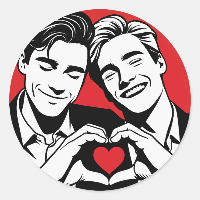 Pegatina Redonda El amor es amor. Amore è Amore. (Anverso)