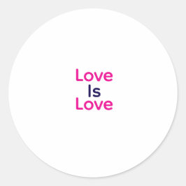 Pegatina Redonda El amor es amor color rosa morado orgullo LGBTQ ga