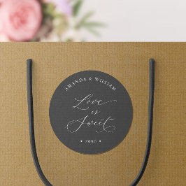 Pegatina Redonda El amor es dulce Boda