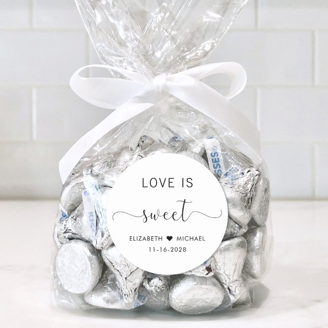 Pegatina Redonda El amor es dulce Boda Gracias (Subido por el creador)