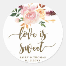 el amor es dulce boho floral color rosa favor pega