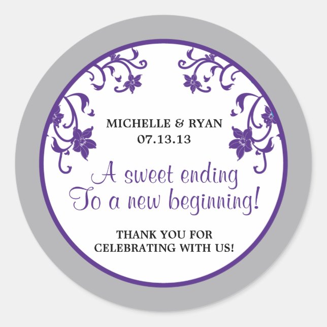 Pegatina Redonda El amor es dulce - Flores (Anverso)