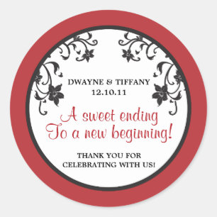 Pegatina Redonda El amor es dulce - Flores